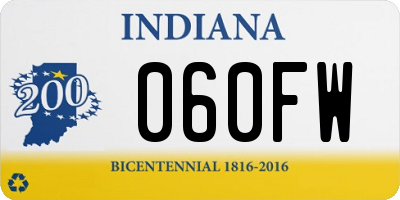 IN license plate 060FW
