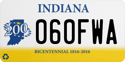 IN license plate 060FWA