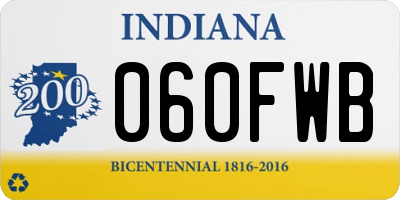 IN license plate 060FWB