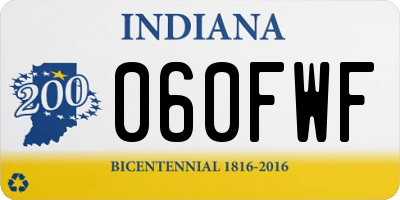 IN license plate 060FWF