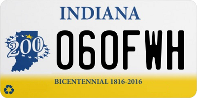 IN license plate 060FWH