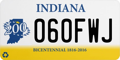 IN license plate 060FWJ