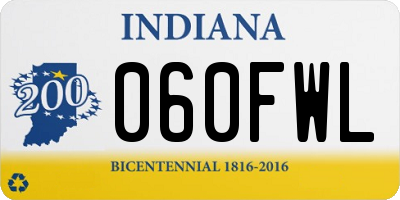 IN license plate 060FWL