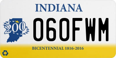 IN license plate 060FWM