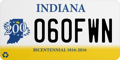 IN license plate 060FWN
