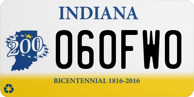 IN license plate 060FWO