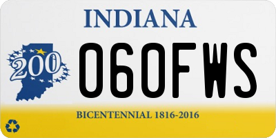IN license plate 060FWS
