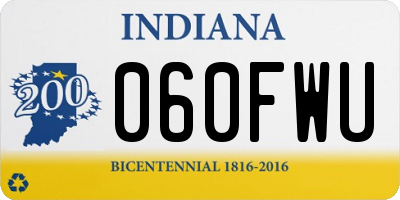 IN license plate 060FWU