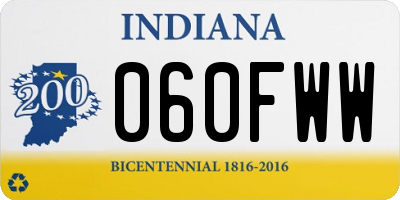 IN license plate 060FWW