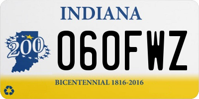 IN license plate 060FWZ