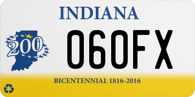 IN license plate 060FX