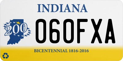 IN license plate 060FXA