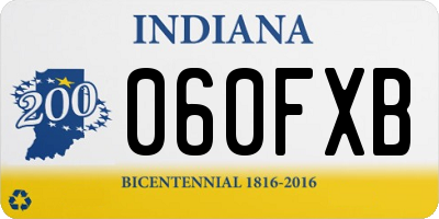IN license plate 060FXB