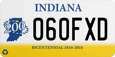 IN license plate 060FXD