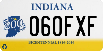 IN license plate 060FXF