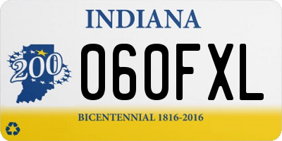 IN license plate 060FXL