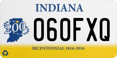 IN license plate 060FXQ