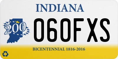 IN license plate 060FXS