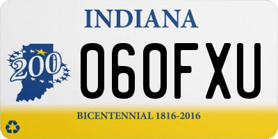 IN license plate 060FXU