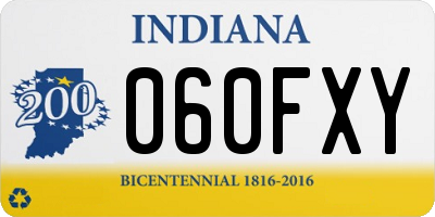 IN license plate 060FXY