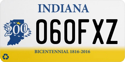 IN license plate 060FXZ