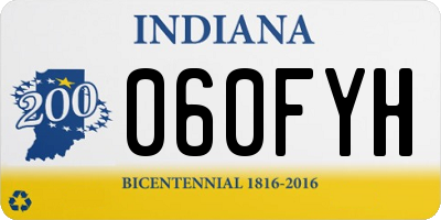 IN license plate 060FYH