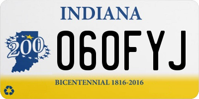 IN license plate 060FYJ