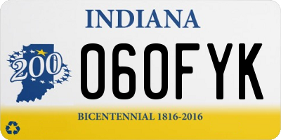 IN license plate 060FYK