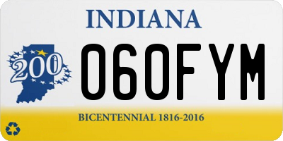 IN license plate 060FYM