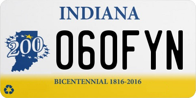IN license plate 060FYN