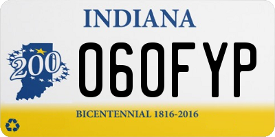 IN license plate 060FYP
