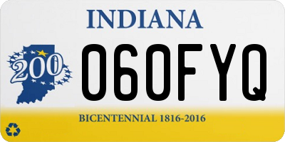 IN license plate 060FYQ