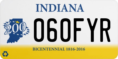 IN license plate 060FYR