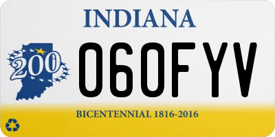 IN license plate 060FYV