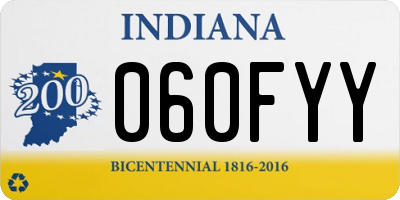 IN license plate 060FYY