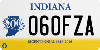 IN license plate 060FZA