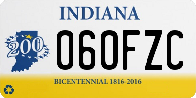 IN license plate 060FZC