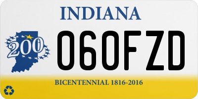 IN license plate 060FZD
