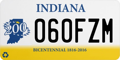IN license plate 060FZM