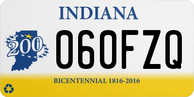 IN license plate 060FZQ