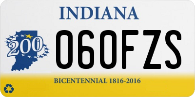 IN license plate 060FZS