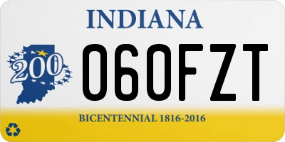 IN license plate 060FZT