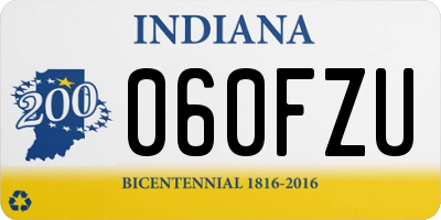 IN license plate 060FZU