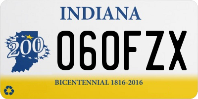 IN license plate 060FZX