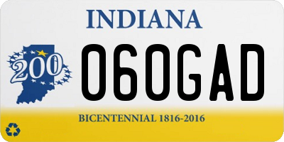 IN license plate 060GAD