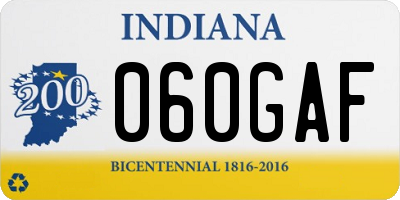 IN license plate 060GAF