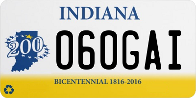 IN license plate 060GAI