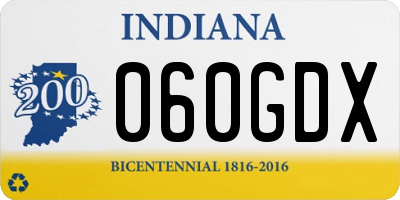 IN license plate 060GDX