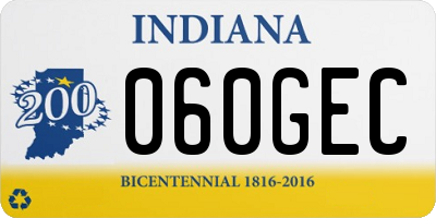 IN license plate 060GEC