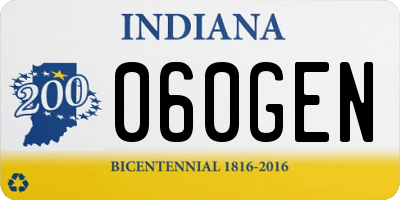 IN license plate 060GEN